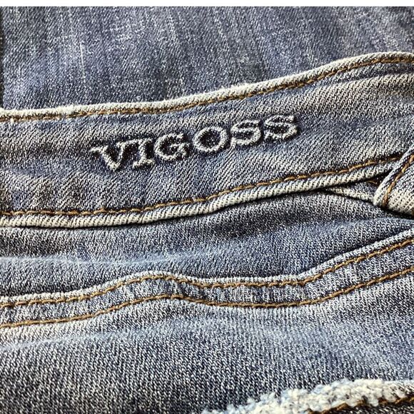 Vigoss The Thompson Tomboy Medium Wash Distressed Ripped Blue Jeans Women’s Size - Picture 7 of 10